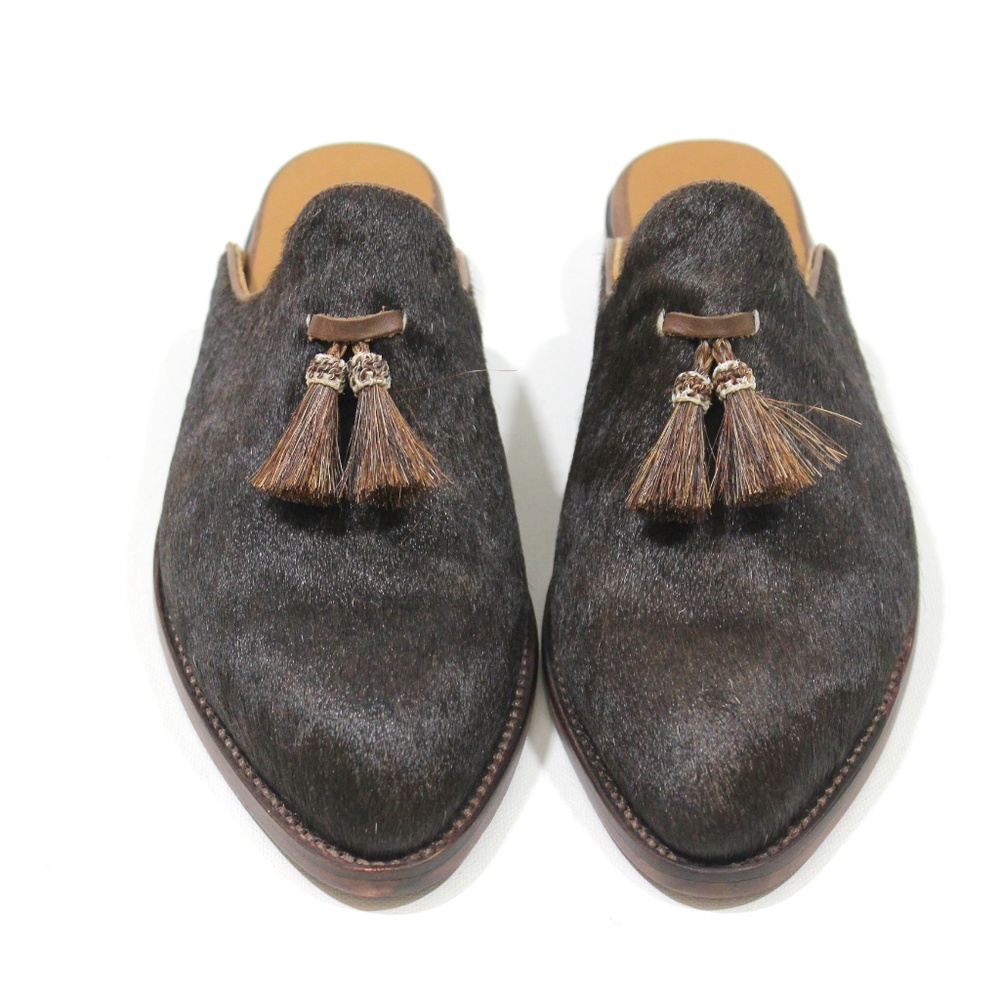 Lucchese Leather Spotted Haircalf Mules - Picture 3 of 6